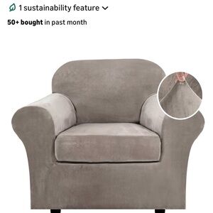 Elegant Taupe Large Armchair Cover